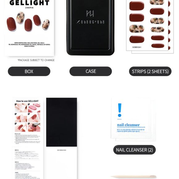 BRAND NEW Box - Zinipin / GelLight Semi Cured Gel Nail Strips - SALON COLOR - Picture 1 of 8
